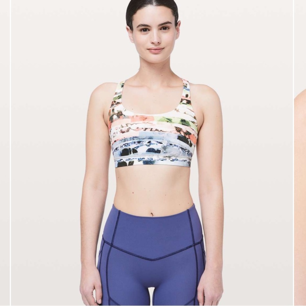 Lululemon Size 6 Energy Enlight Bra Multi Strap Athletic Workout Multi Color